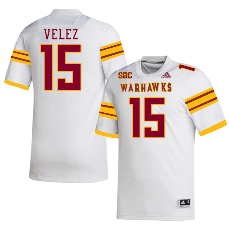 #15 Isaiah Velez Louisiana-Monroe Warhawks College Football Jerseys Stitched-White